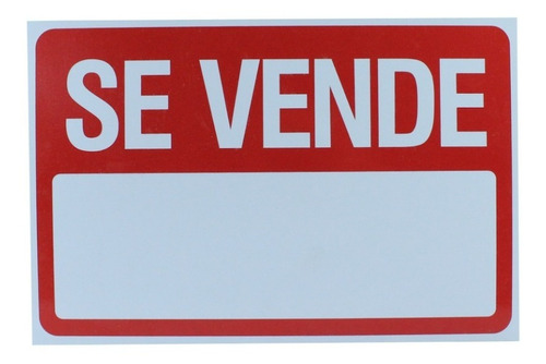 Letrero De Pvc Leyenda Se Vende De 22.8x30.4cm 131005500