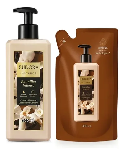 Combo Instance Baunilha: Creme Hidratante 400ml + Refil 350m