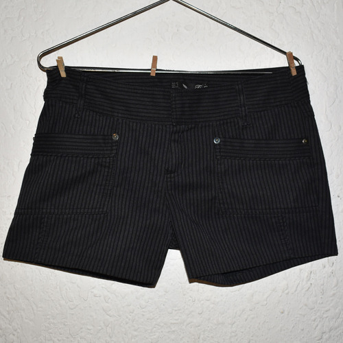 Short Negro A Rayas Mujer. Short Dama Talle 40 Trf