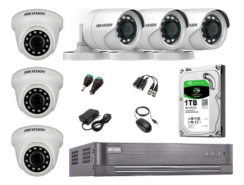 Kit 6 Camaras De Seguridad Hikvision Full Hd 1080p P2p