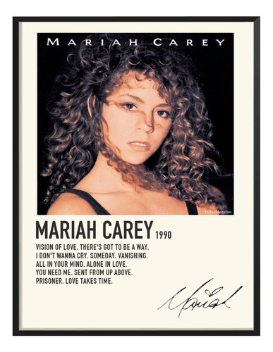 Poster Mariah Carey Album Music Tracklist Mariah Carey 12080