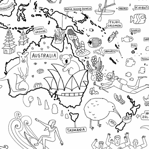 Atlantis Mapa Mundi Para Pintar Minujin Giro Didáctico
