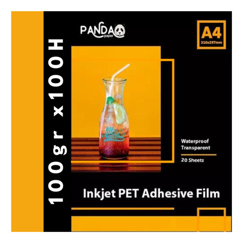 Film Acetato Transparente Adhesivado Panda A4 100 Hojas