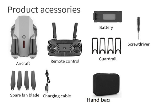 Imagen 5 de 9 de Mini Drone Hdrc E88 Pro Plegable Uav Con Cámara Dual 1080p