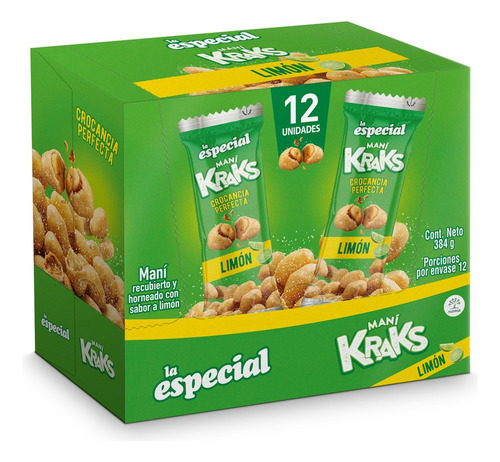 Maní La Especial Kraks Limon X 12 Unidades X 32gr