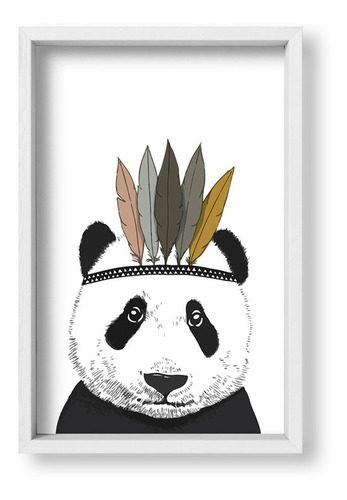 Cuadros Decorativos 20x30 Box Blanco Indian Panda
