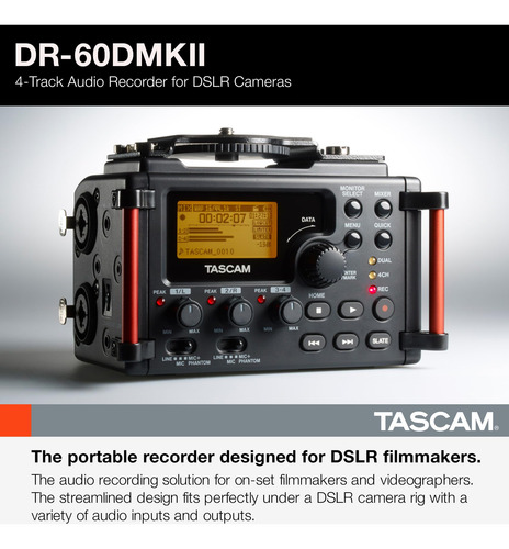 Grabador De Audio Portátil Tascam Dr-60dmkii De 4 Canales Pa