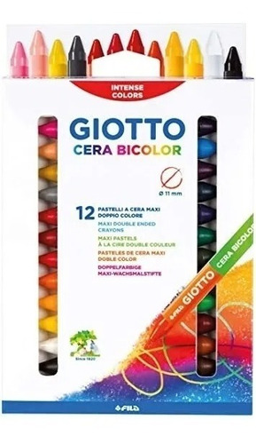 Crayones De Cera Giotto Bicolor 12 Unidades 24 Colores