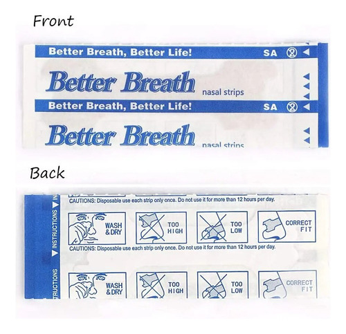 50 Unidad Parche Nasal Antironquidos Breath Better En Tiras