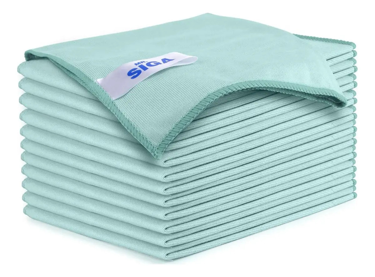 Paño De Limpieza Mr.siga Pano De Microfibra Paño Verde 12 u Pack X 12