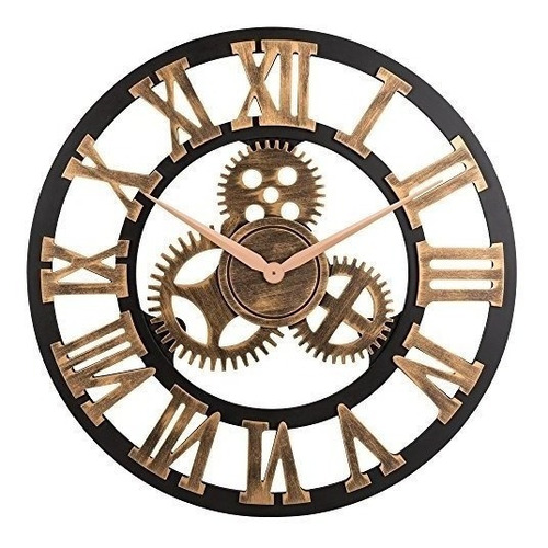 Oldtown Reloj 3d Retro Vintage Rustico De Madera 23 Pulgadas