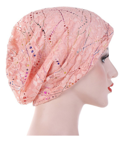 Gorro De Encaje Trenzado G Para Mujer, Con Abalorios, Musulm