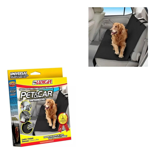Capa Protetora Pet Impermeável para Automóveis - Preto