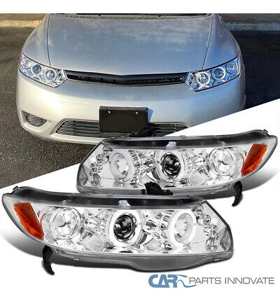 Fits 2006-2011 Honda Civic 2dr Coupe Clear Led Dual Halo Oaa