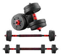 Comprar Set De Mancuernas Ajustables Pesas Altera Barra Recta 15 Kg Color Negro