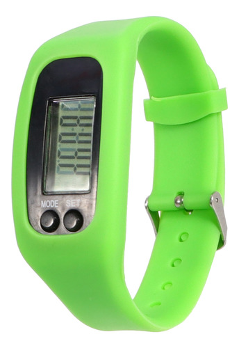 Reloj Deportivo De Silicona Verde Con Podómetro Y Pantalla D
