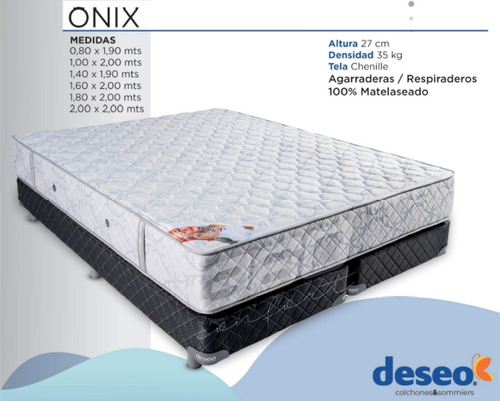 Colchón Deseo Onix - 2 Plazas 140x190x27 Ccc