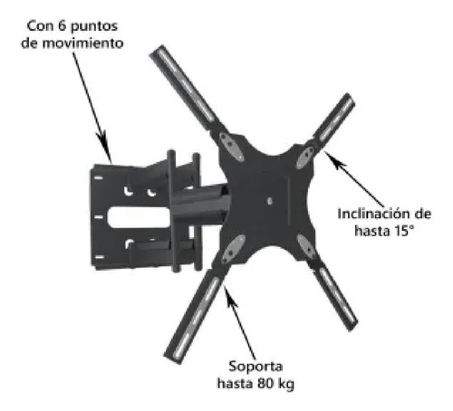 Soporte Para Pantalla Macformet 42 A 90in Doble Brazo Msi