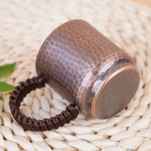 De Taza De Cobre De 100 Ml Con Asa, Taza De Agua Martillada,