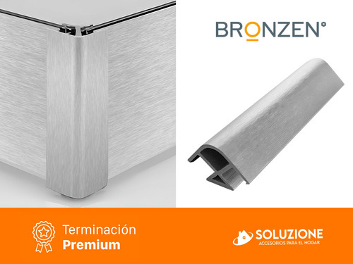 Unión Zocalo 90º Pvc Aluminio Esquina Alto 100mm Plateado