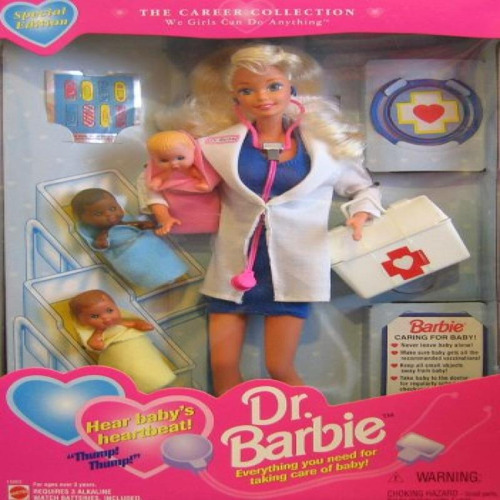 Muñeca Dr. Barbie Con 3 Bebes Edición Especial Colección