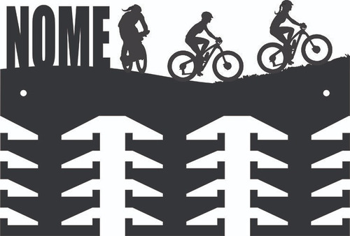 Porta Medalhas Mtb - Mountain Bike Feminino - Com Nome