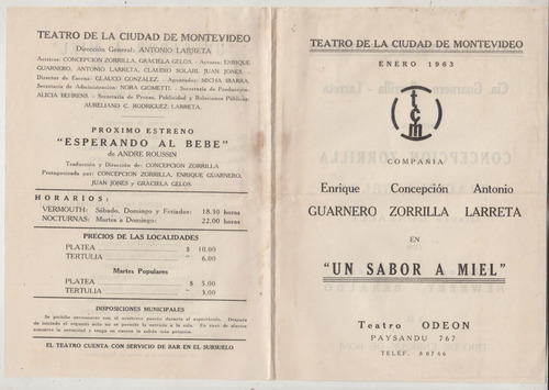 1963 China Zorrilla Programa Teatro Ciudad De Montevideo (1)