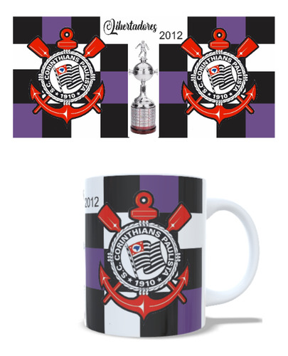 Caneca Cerâmica Personalizada Todo Poderoso Timão Preto Escudo Time