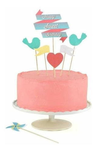 Adorno Para Pastel Sweet Cake Toppers Happy Sweet Birthday