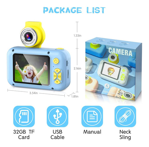 Cámara Digital Para Niños Con Pantalla Ips De 61 Cm
