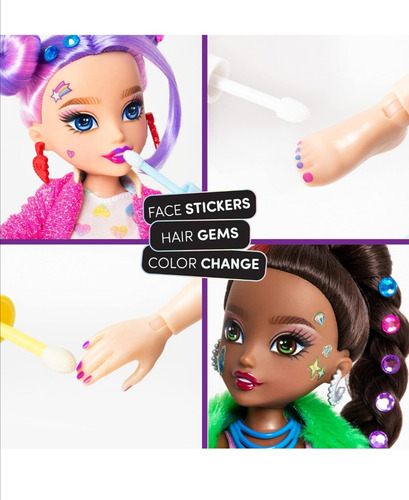 Muñeca De Moda Glo Up Rose. Cambio Color En Uñas Y Labios.