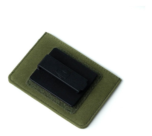 Carteira Invictus Spy Militar Tática + Clip Velado : Verde O Cor Verde Oliva Desenho do tecido Liso