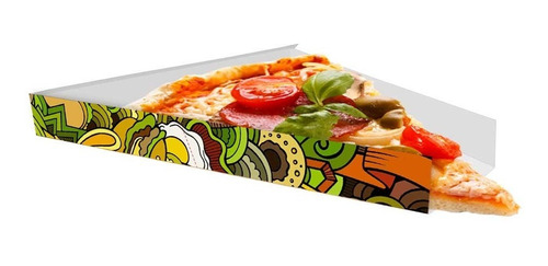 Caixinha Suporte Embalagem Para Fatia De Pizza Verde 100un
