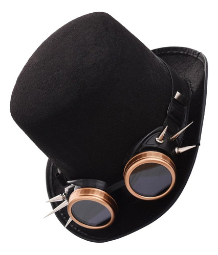 Sombrero De Copa Steampunk De Estilo Vintage Con Lentes,