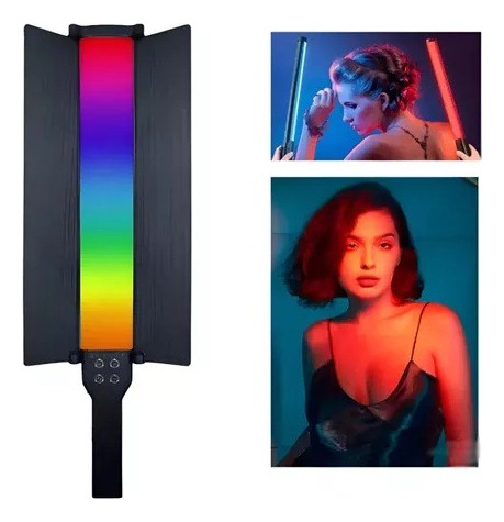 Barra Luz Led Rgb Recargable Fotografía Video Control Remoto Negro Rgb