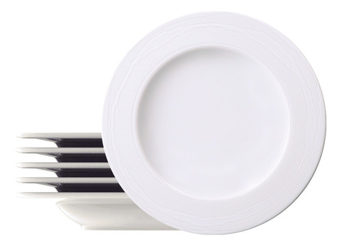 Kit Prato Fundo 06 Peças Nexus 23 Cm Branco Tramontina Branco Liso