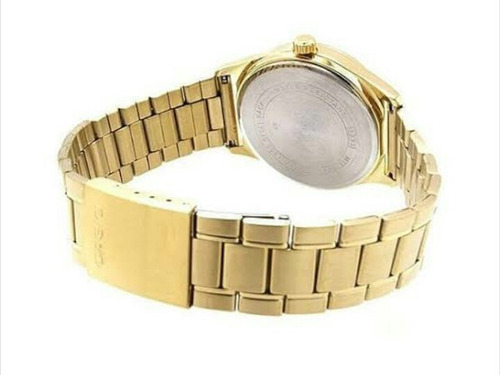 Reloj Casio Modelo Mtp-v006 Metal Dorado Carátula Blanca