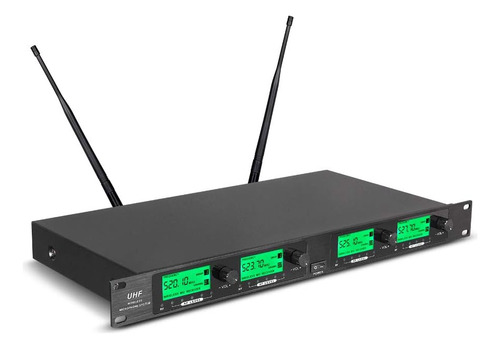 Sistema De Micrófono Inalambrico Pro Uhf De 4 Canales Y 4 Cu