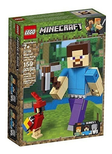Lego Minecraft Steve Bigfig Con El Loro 21148 Kit Construcc