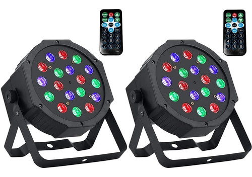 2 Luces Led Rgbw Leds Alto Brillo +2 Controles Discotecas Dj