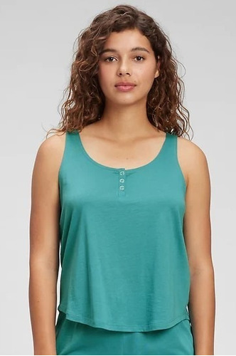 Musculosa Gap De Mujer Celeste Lisa Con Botones