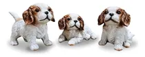 Comprar Estátua Trio Cachorrinhos Fofos Resina 10cm Luxo
