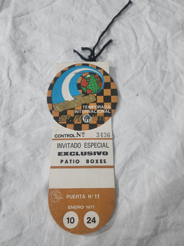 Entrada Antigua Temporada Internacional Sp Y F1 Año 1971 (Usado)