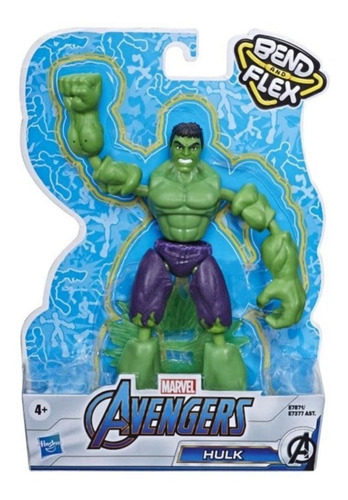 Marvel Hulk Bend And Flex Hasbro No Spiderman. Avengers (Usado)