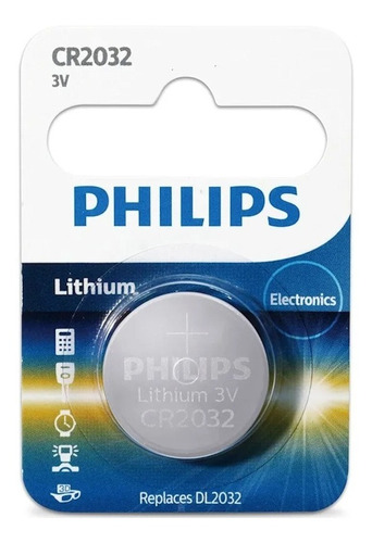 Pila Bateria Cr2032 Philips Litio Lithium Reloj 3v Pack X2 ®