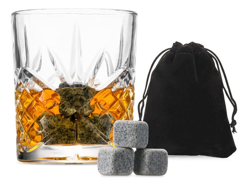 Godinger Whiskey Glass Y Whiskey Stones, El Set De Regalo In