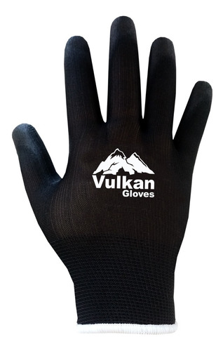 Guante Vulkan De Trabajo Pu Negro/gris 12 Unidades