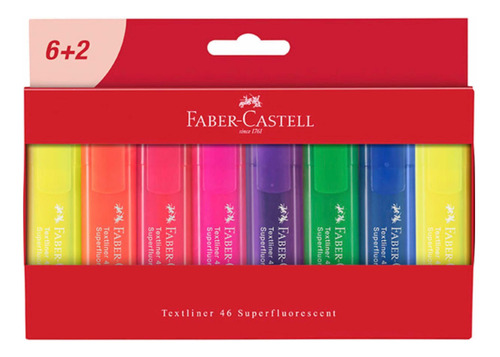Pack X8 Resaltadores Super Faber Castell - Papelería Bonita