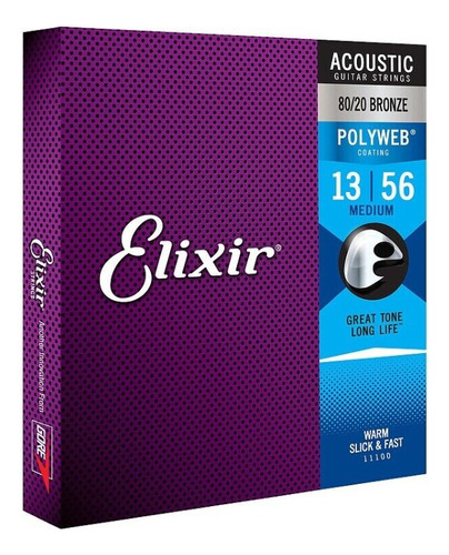 Encordado Guitarra Acústica Elixir 11100 13 56