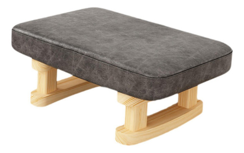 Acogedor Reposapiés De Madera Para La Relajación De Gris